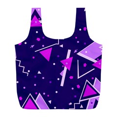 Purple Blue Geometric Pattern Full Print Recycle Bag (l)