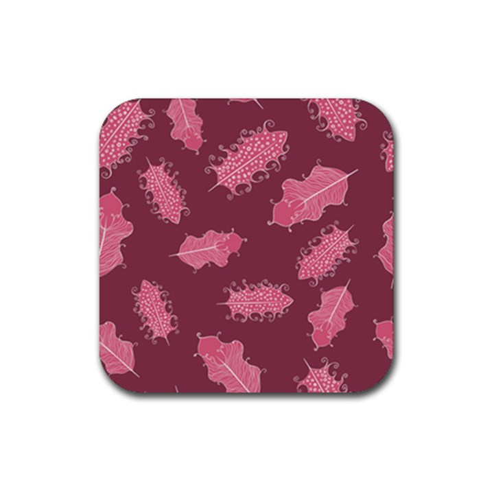 Plumelet Pen Ethnic Elegant Hippie Rubber Coaster (Square) 