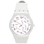 Plumelet Pen Ethnic Elegant Hippie Cute Round Plastic Sport Watch (M) Front