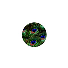 Peacock Feathers Plumage Iridescent 1  Mini Buttons by HermanTelo