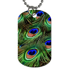 Peacock Feathers Plumage Iridescent Dog Tag (one Side) by HermanTelo