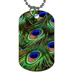 Peacock Feathers Plumage Iridescent Dog Tag (One Side) Front