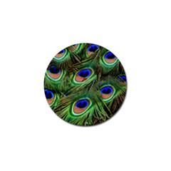 Peacock Feathers Plumage Iridescent Golf Ball Marker by HermanTelo