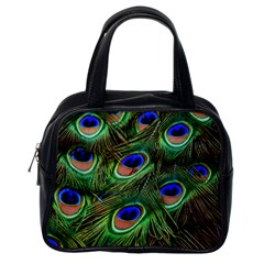 Peacock Feathers Plumage Iridescent Classic Handbag (one Side) by HermanTelo