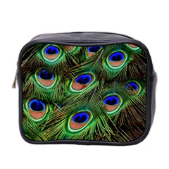 Peacock Feathers Plumage Iridescent Mini Toiletries Bag (two Sides) by HermanTelo