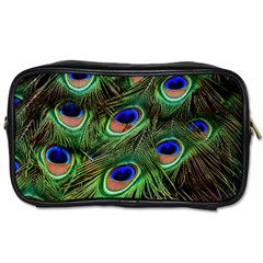 Peacock Feathers Plumage Iridescent Toiletries Bag (two Sides)