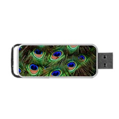 Peacock Feathers Plumage Iridescent Portable Usb Flash (one Side)