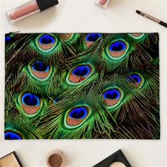 Peacock Feathers Plumage Iridescent Cosmetic Bag (xxl) by HermanTelo