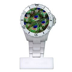 Peacock Feathers Plumage Iridescent Plastic Nurses Watch