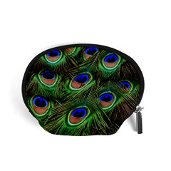 Peacock Feathers Plumage Iridescent Accessory Pouch (small) by HermanTelo