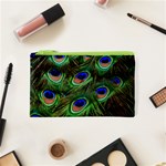 Peacock Feathers Plumage Iridescent Cosmetic Bag (XS) Front