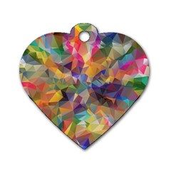 Polygon Wallpaper Dog Tag Heart (two Sides)