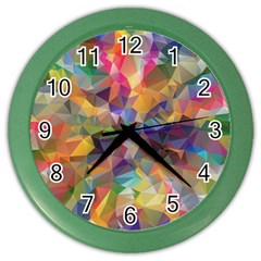 Polygon Wallpaper Color Wall Clock by HermanTelo