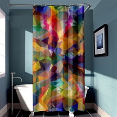 Polygon Wallpaper Shower Curtain 36  X 72  (stall)  by HermanTelo