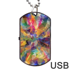 Polygon Wallpaper Dog Tag Usb Flash (one Side)