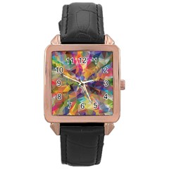 Polygon Wallpaper Rose Gold Leather Watch 