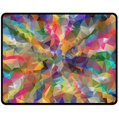 Polygon Wallpaper Double Sided Fleece Blanket (medium)  by HermanTelo