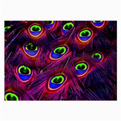 Peacock Feathers Color Plumage Large Glasses Cloth