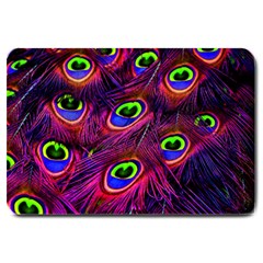 Peacock Feathers Color Plumage Large Doormat 