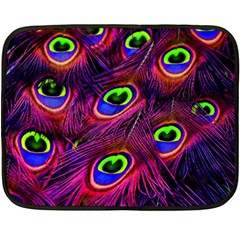 Peacock Feathers Color Plumage Fleece Blanket (mini)