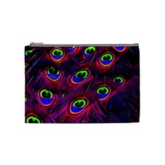 Peacock Feathers Color Plumage Cosmetic Bag (medium) by HermanTelo