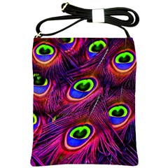 Peacock Feathers Color Plumage Shoulder Sling Bag