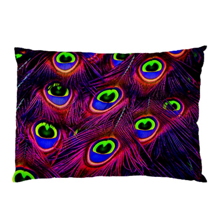 Peacock Feathers Color Plumage Pillow Case (Two Sides)