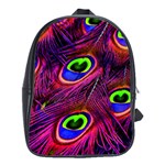 Peacock Feathers Color Plumage School Bag (XL) Front