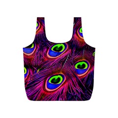 Peacock Feathers Color Plumage Full Print Recycle Bag (s)