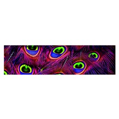 Peacock Feathers Color Plumage Satin Scarf (oblong)