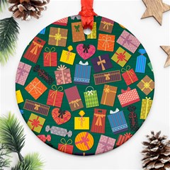 Presents Gifts Background Colorful Ornament (Round)