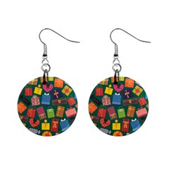 Presents Gifts Background Colorful Mini Button Earrings