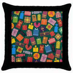 Presents Gifts Background Colorful Throw Pillow Case (Black)