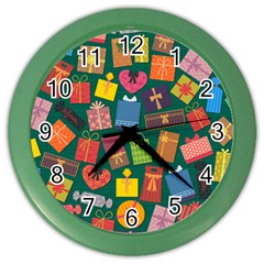 Presents Gifts Background Colorful Color Wall Clock