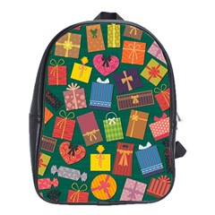 Presents Gifts Background Colorful School Bag (XL)