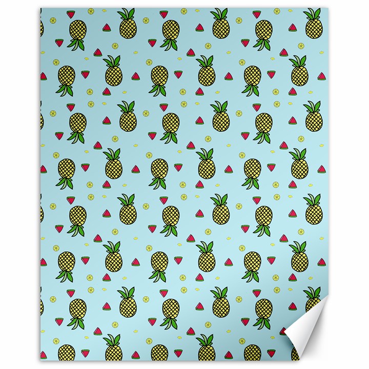 Pineapple Watermelon Fruit Lime Canvas 16  x 20 