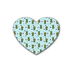 Pineapple Watermelon Fruit Lime Heart Coaster (4 Pack) 