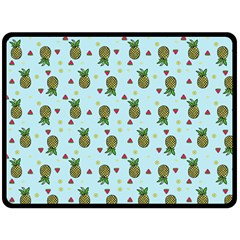 Pineapple Watermelon Fruit Lime Fleece Blanket (large)  by HermanTelo