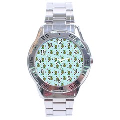 Pineapple Watermelon Fruit Lime Stainless Steel Analogue Watch by HermanTelo