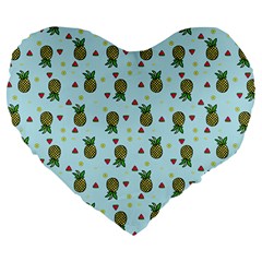 Pineapple Watermelon Fruit Lime Large 19  Premium Heart Shape Cushions