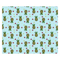 Pineapple Watermelon Fruit Lime Double Sided Flano Blanket (small)  by HermanTelo