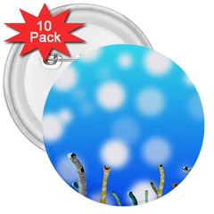 Sea Underwater Life Fish 3  Buttons (10 Pack)  by HermanTelo