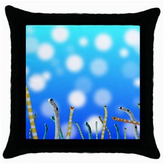 Sea Underwater Life Fish Throw Pillow Case (black) by HermanTelo