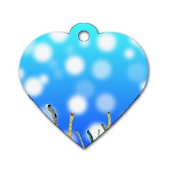 Sea Underwater Life Fish Dog Tag Heart (two Sides)