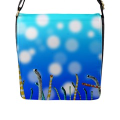 Sea Underwater Life Fish Flap Closure Messenger Bag (l) by HermanTelo