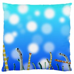 Sea Underwater Life Fish Large Flano Cushion Case (one Side)