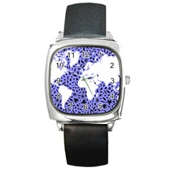 Sea Ocean Underwater Square Metal Watch