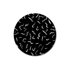 Scribbles Lines Painting Magnet 3  (round) by HermanTelo