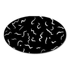 Scribbles Lines Painting Oval Magnet by HermanTelo