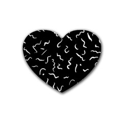 Scribbles Lines Painting Rubber Coaster (heart) 